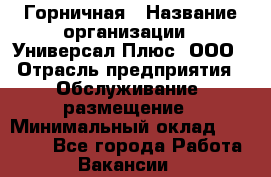 Горничная › Название организации ­ Универсал Плюс, ООО › Отрасль предприятия ­ Обслуживание, размещение › Минимальный оклад ­ 25 000 - Все города Работа » Вакансии   